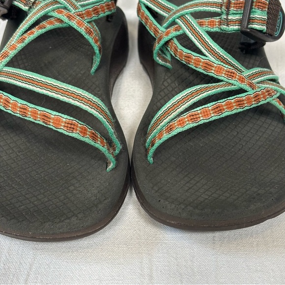 Chaco Z/Cloud X Strappy Open Toe Sandals-Orange and Teal Green-Women Size 6 - Picture 2 of 10